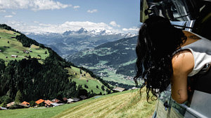Hymer, camper, Schweiz, Berge