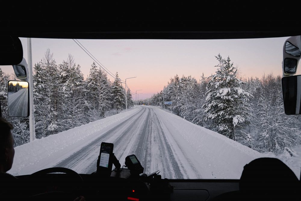 Lappland, Kolari, Bus Schnee